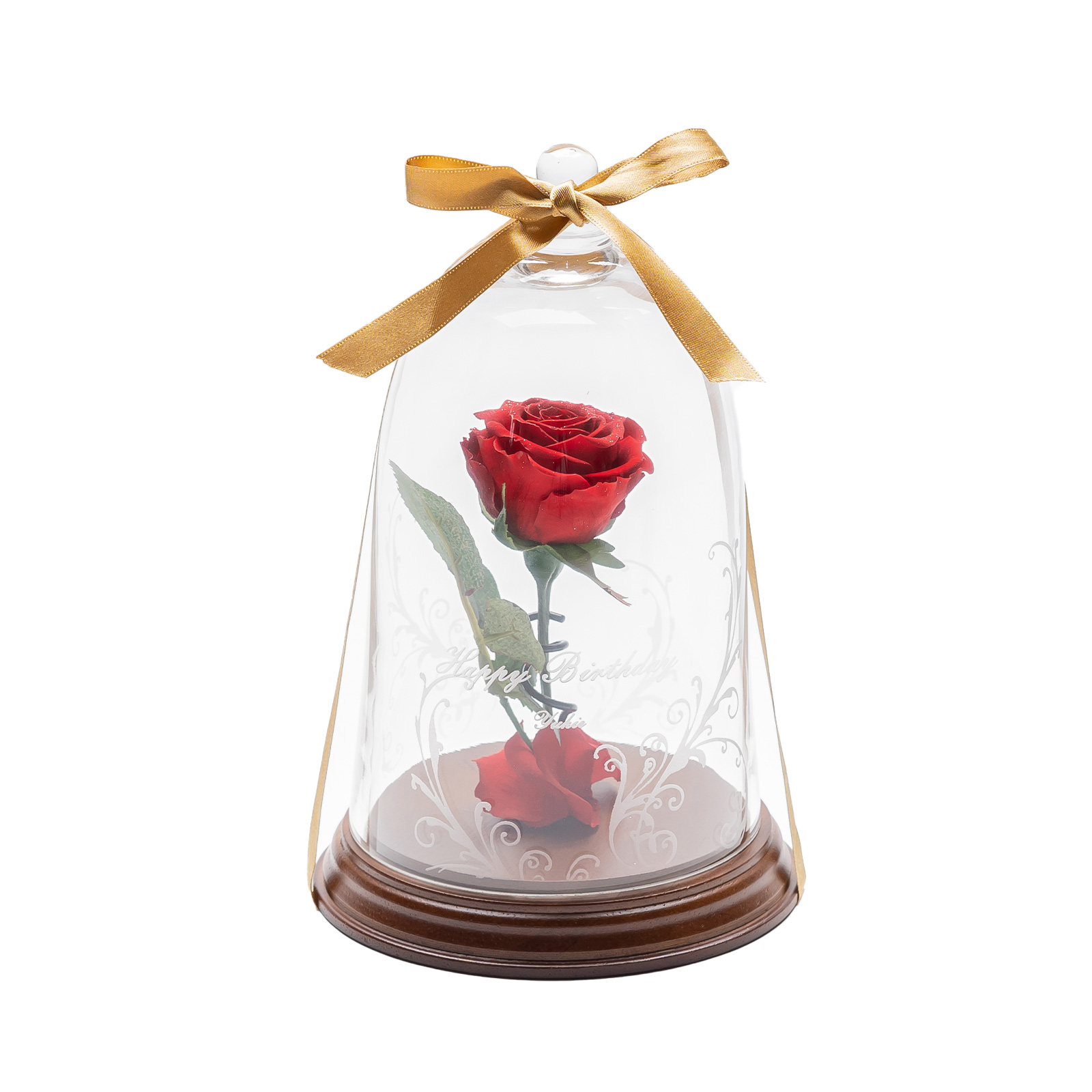 Anny名入れギフト 名入れ 一輪薔薇プリザーブドフラワー ベル型ガラスドームのプレゼント・ギフト通販 Anny（アニー）