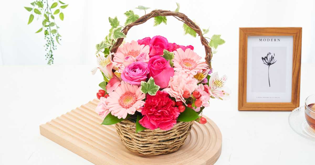 Anny flowers バラとガーベラのガーデンアレンジメント〜豪華Mサイズ