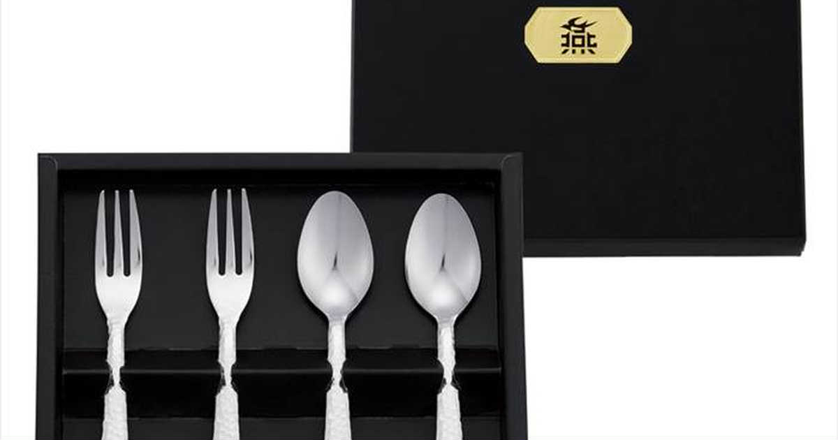 cocoiro Gift market 燕匠一 鎚目スプーンフォークペア 4Pの