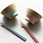 BRUNO 名入れ ペア茶碗（美濃焼） & ペア箸（若狭塗） & 箸置き ギフトセット[食洗機対応]