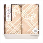 大自然本舗 ～桜格子～ 肌にやさしい自然色のシルク入り綿毛布（毛羽部分）2枚セット  SBN85300