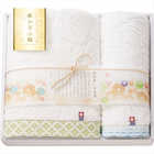 和布小紋　今治タオルセット　バスタオル１P＆フェイスタオル１P WFK-026A-GR