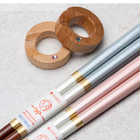 名入れ 一双　夫婦箸 お箸＆箸置きセット［ シャンパンペア ］ 