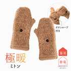 極暖 指先が出せるあったか ミトン