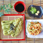 抹茶そば 1袋 2人前 静岡県産抹茶 茶蕎麦 本返しざるそばつゆ付き 乾麺タイプ