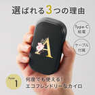 【イニシャルデザイン】名入れ 3段階温度調節 充電式カイロ