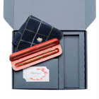 名入れ Pubre 木製ボールペン ＆ POLO ハンカチ セット | ［ボールペン］ローズウッド / ［タオル］ネイビー