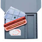 名入れ Pubre 木製ボールペン ＆ POLO ハンカチ セット | ［ボールペン］ローズウッド / ［タオル］ブルー