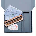 名入れ Pubre 木製ボールペン ＆ POLO ハンカチ セット | ［ボールペン］ウォールナット / ［タオル］ブルー