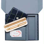 名入れ Pubre 木製ボールペン ＆ POLO ハンカチ セット | ［ボールペン］メープル / ［タオル］ネイビー