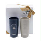 名入れ サーモス 長寿祝い向け 真空断熱タンブラー ペアセット［JDM-420］ | (A)ダークネイビー × (B)アッシュグレー