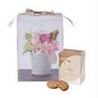 プリザーブドフラワー と GODIVA（ゴディバ）の ラングドシャ クッキー 4枚入 セット | プリザーブドフラワー［ライトピンク］セット