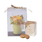 プリザーブドフラワー と GODIVA（ゴディバ）の ラングドシャ クッキー 4枚入 セット | プリザーブドフラワー［イエロー］セット