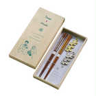 名入れ 若狭塗 夫婦箸 カトラリーレスト&箸置き 桐箱入り ギフトセット | オレガノ + サファイア