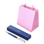 名入れ SWAROVSKI スワロフスキー ボールペン ショッパー付 | （ショッパー）ピンク×（ボールペン）ダークブルー