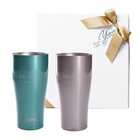 名入れ THERMOS サーモス ペアタンブラー 420ml [食洗器対応] | (A)ミント×(B)カカオ