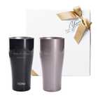 名入れ THERMOS サーモス ペアタンブラー 420ml [食洗器対応] | (A)ブラック×(B)カカオ