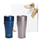 名入れ THERMOS サーモス ペアタンブラー 420ml [食洗器対応] | (A)オーシャンブルー×(B)カカオ