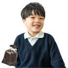 アルカディアルカ arcadiarca カシミヤ100% キッズVネックセーター[120cm～160cm] | 140cm / ネイビー