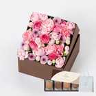 【送料無料】BOXアレンジメントとGODIVAクッキーセット[GODIVAショッパー付き] | ローズクォーツ（ピンク）