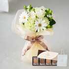 【送料無料】スタンディングブーケとゴディバクッキーセット[GODIVAショッパー付き] | ホワイトグリーン