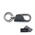 名入れ カラビナ キーリング（ラウンド型）[BOX付き] | ブラック