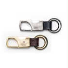 ペア 名入れ カラビナ キーリング（スクエア型）[BOX付き] | (A)シルバー＆(B)ゴールド