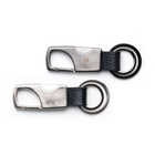 ペア 名入れ カラビナ キーリング（スクエア型）[BOX付き] | (A)ブラック＆(B)シルバー