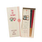 笑門来福箸揃え 名入れ 桐箱入り ペア箸 & 箸置き ギフトセット [食洗器対応] | 犬Ver（柴犬）