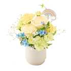 ペットに贈る バラのメモリアルアレンジメント[オリジナル虹ピック付] | ホワイト