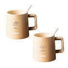 名入れ サーモス 真空断熱マグカップ350ml ペア | (A)カフェラテ × (B)カフェラテ