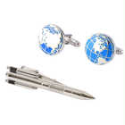 【名入れ】タイピン＆カフスセット | ロケットと地球儀