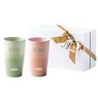 【名入れ】THERMOSタンブラーペアセット 340ml | (A)オリーブグリーン×(B)ローズベージュ
