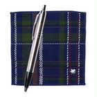 【名入れ】POLO タオルハンカチとPARKERボールペンのギフトセット | ［IM］ブラッシュドメタル / ［POLO］ネイビー