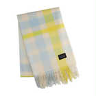 アルカディアルカ arcadiarca カシミヤ100% ストール レディース[無地/チェック柄] | イエローブルーチェック	