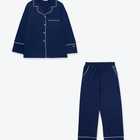 コットンベアパジャマ長袖ロングパンツセット | カラー | NAVY