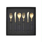 Cutipol  GOA GOLD デザートシリーズ 6点 ギフトセット(スプーン/フォーク/ナイフ 各2点) | カラー | ゴールド×ブラック 