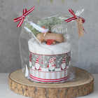 【クリスマス限定】2025年ロゴ入りminijet付1段おむつケーキ | ラッピング画像