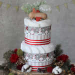 【クリスマス限定】2025年ロゴ入りminijet付2段おむつケーキ