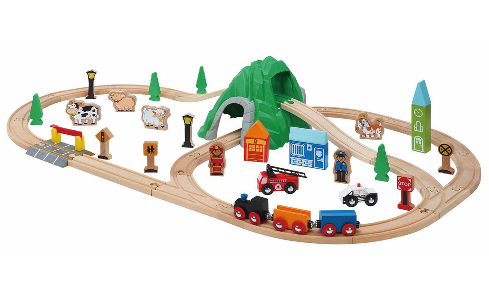 木製レール トンネルセット50p