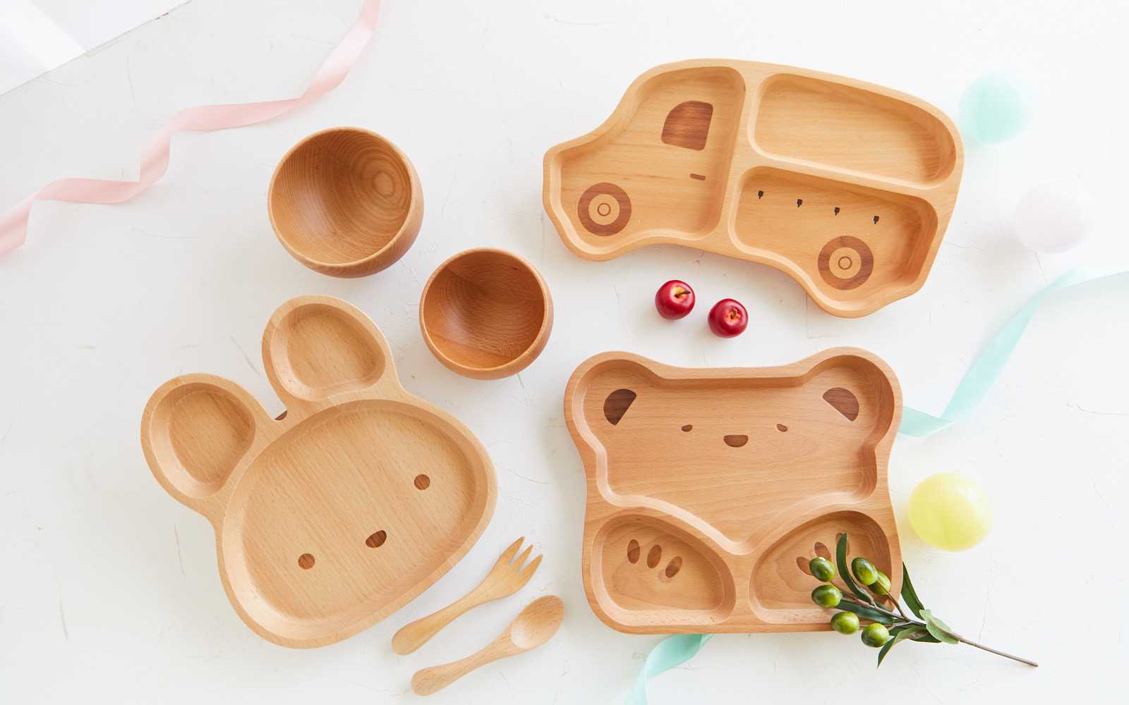 北欧産 ブナの木 子供食器セット