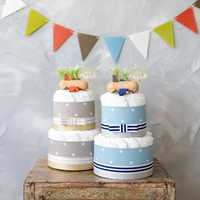 男の子を出産したママへ。サプライズ性のある上質おむつケーキで出産祝いを