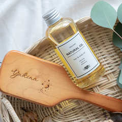 名入れ AVEDA ミニパドルブラシ&EARTHEART ナチュラル オイル 150ml セット