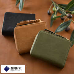 豊岡財布 L字ファスナー財布 anti-mode style OLIVE Compact Wallet