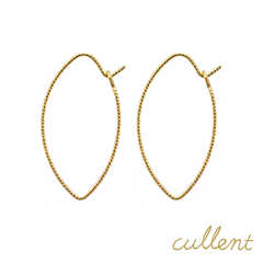 K18フープピアス elegant leaf hoop M