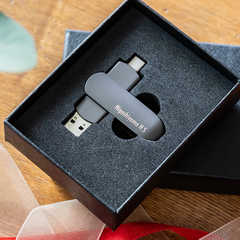 名入れ 2in1  USBメモリ ギフトBOX付き［128GB］