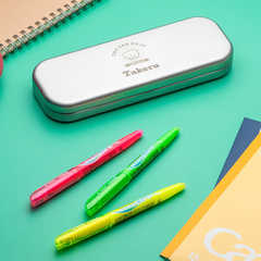 名入れペンケース付 こすると消える PILOT フリクションライト 蛍光ペン 3本セット [通常カラー]