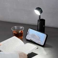 名入れ モバイルバッテリー機能付き 2in1 懐中電灯[ブラック/ホワイト]