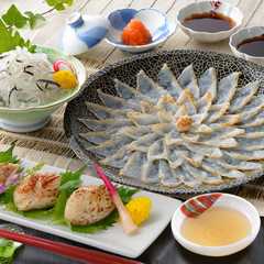 とらふく焼き白子と刺身セット
