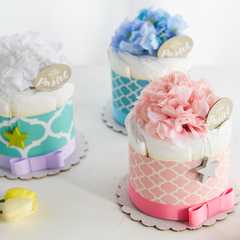 木のアクセサリー付きおむつケーキ 1段